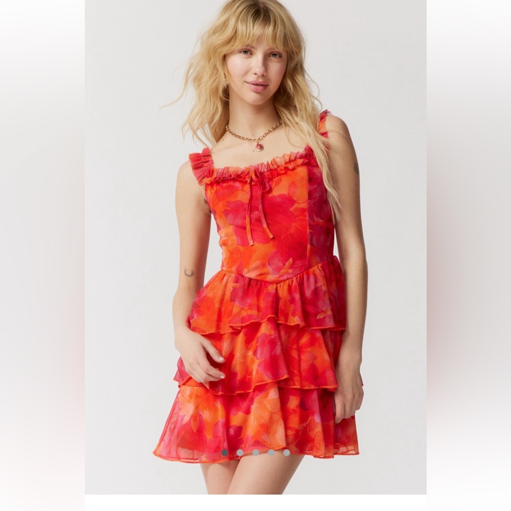 Urban Outfitters Chloe Ruffle Mini Dress